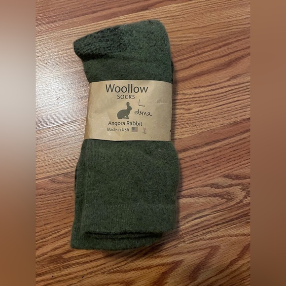 Angora Rabbit Socks - Green - Picture 3 of 5